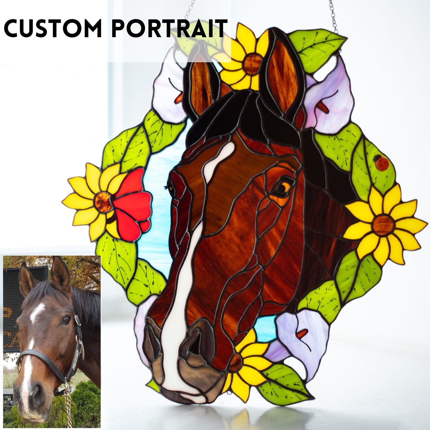 Custom Stained Glass Pet Portrait from Photo🐾