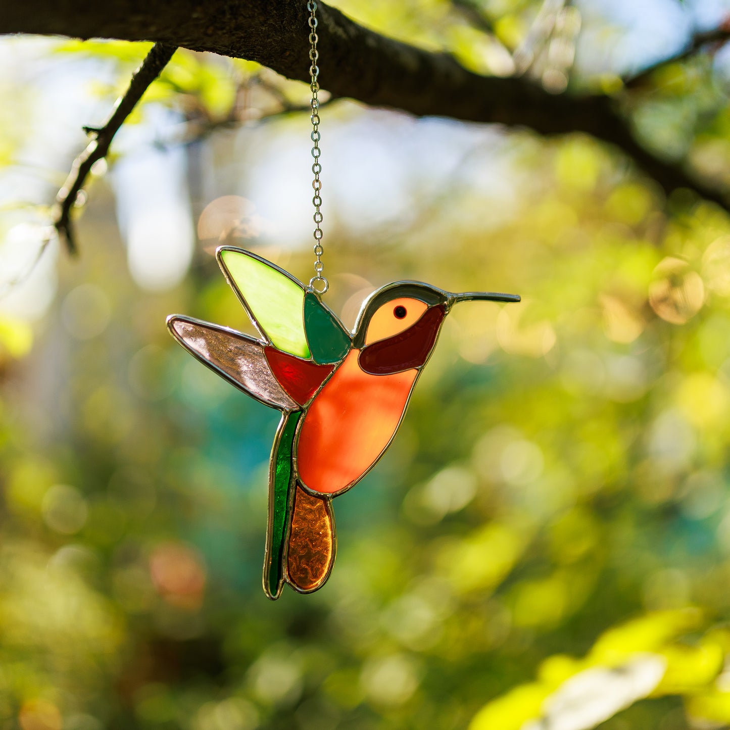 Hummingbird Stained Glass Suncatcher