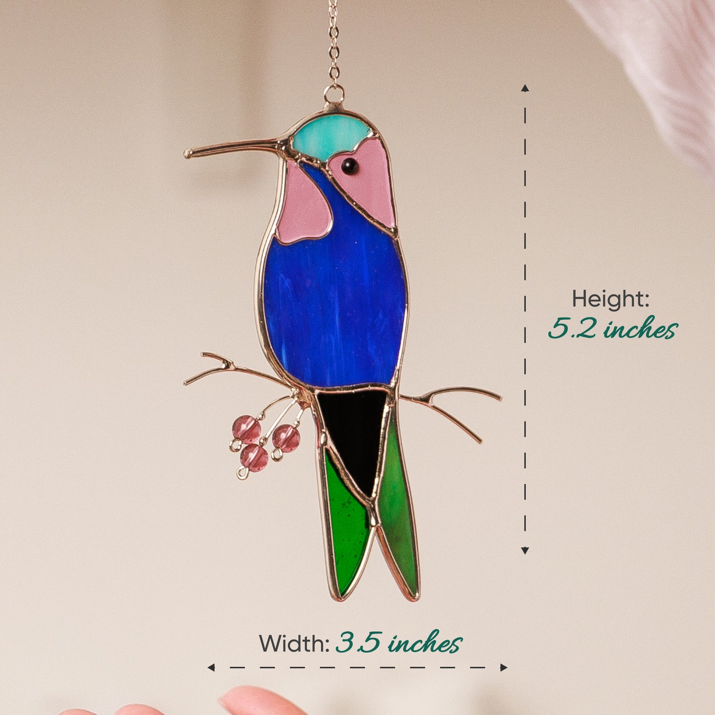 Hummingbird Stained Glass Suncatcher