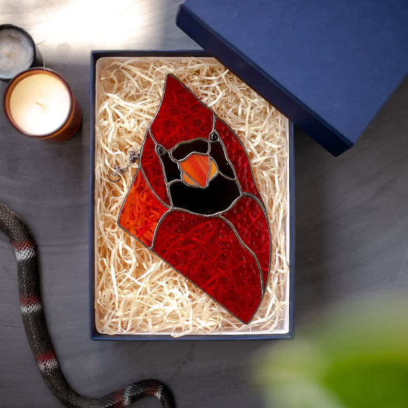 Ciarain Cardinal Suncatchers Stained Glass for Window Hangings Cardinal Sun Catchers Gifts for Women