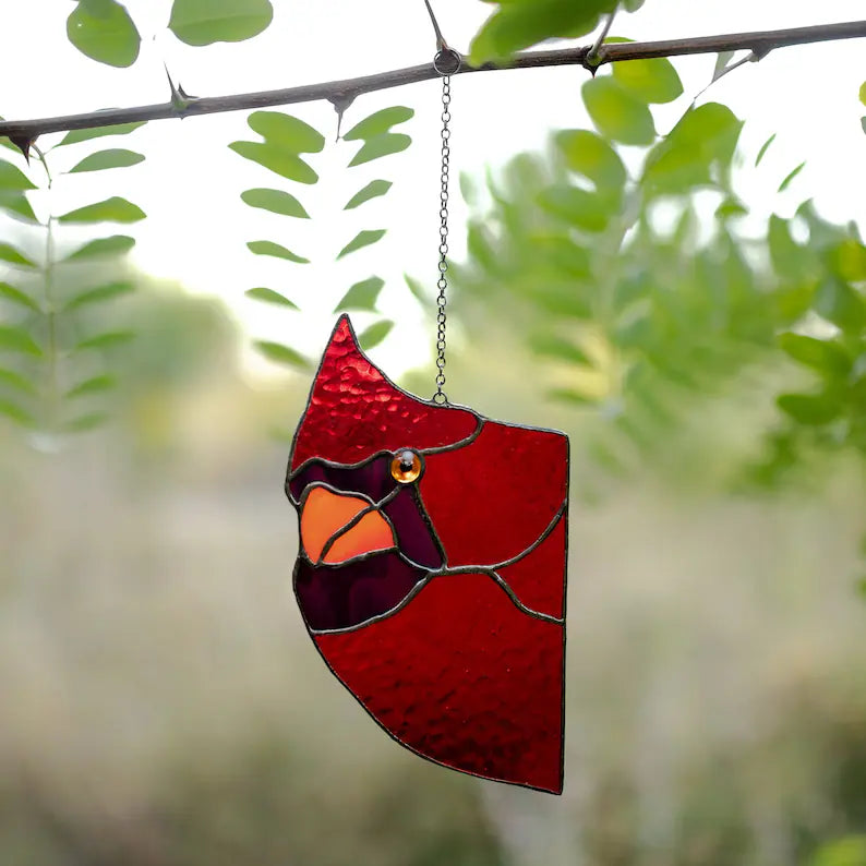 Ciarain Cardinal Suncatchers Stained Glass for Window Hangings Cardinal Sun Catchers Gifts for Women