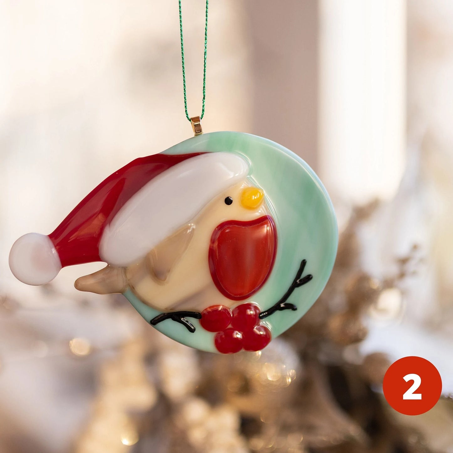 Fused glass Christmas ornaments, New Year reindeer ornament, Christmas tree decorations