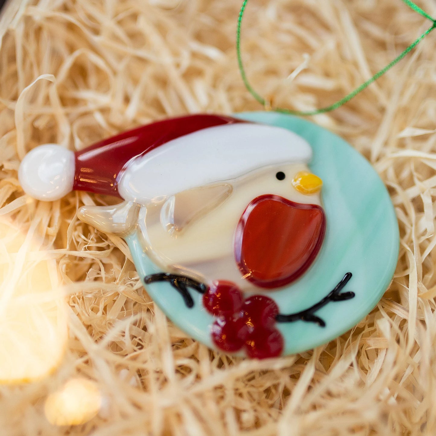 Fused glass Christmas ornaments, New Year reindeer ornament, Christmas tree decorations