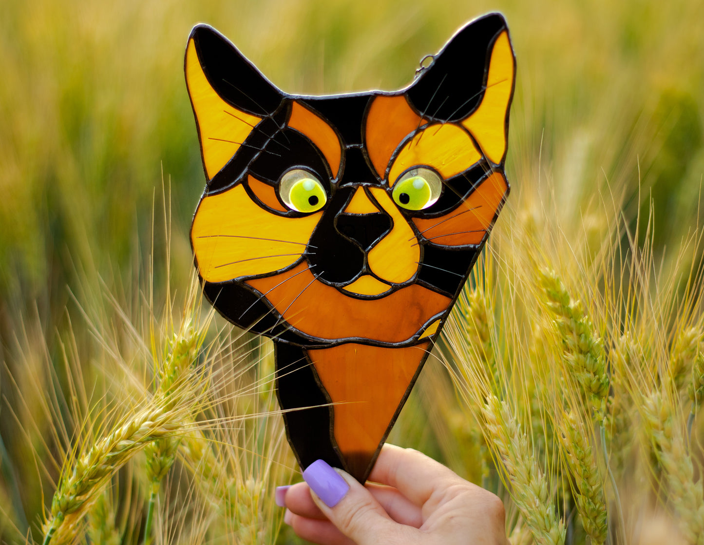 Peeking Cat Stained Glass Suncatcher, Mothers Day Gifts