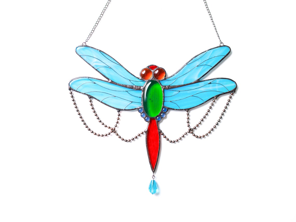 Stained Glass Dragonfly Suncatcher - Vibrant and Meaningful Decor