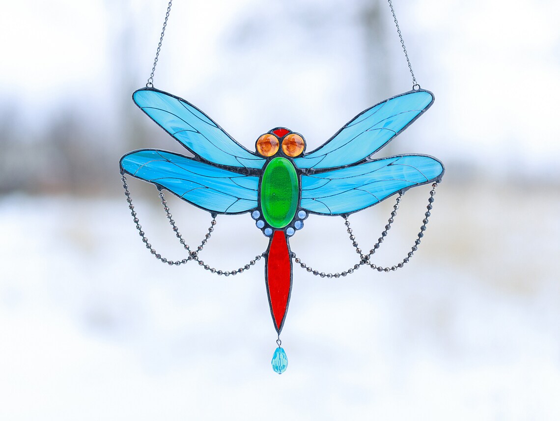 Stained Glass Dragonfly Suncatcher - Vibrant and Meaningful Decor