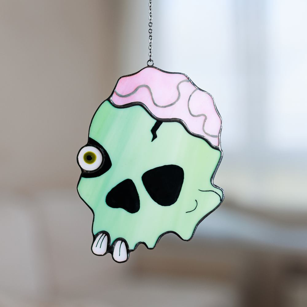 Bloodglare Zombie Skull Suncatcher