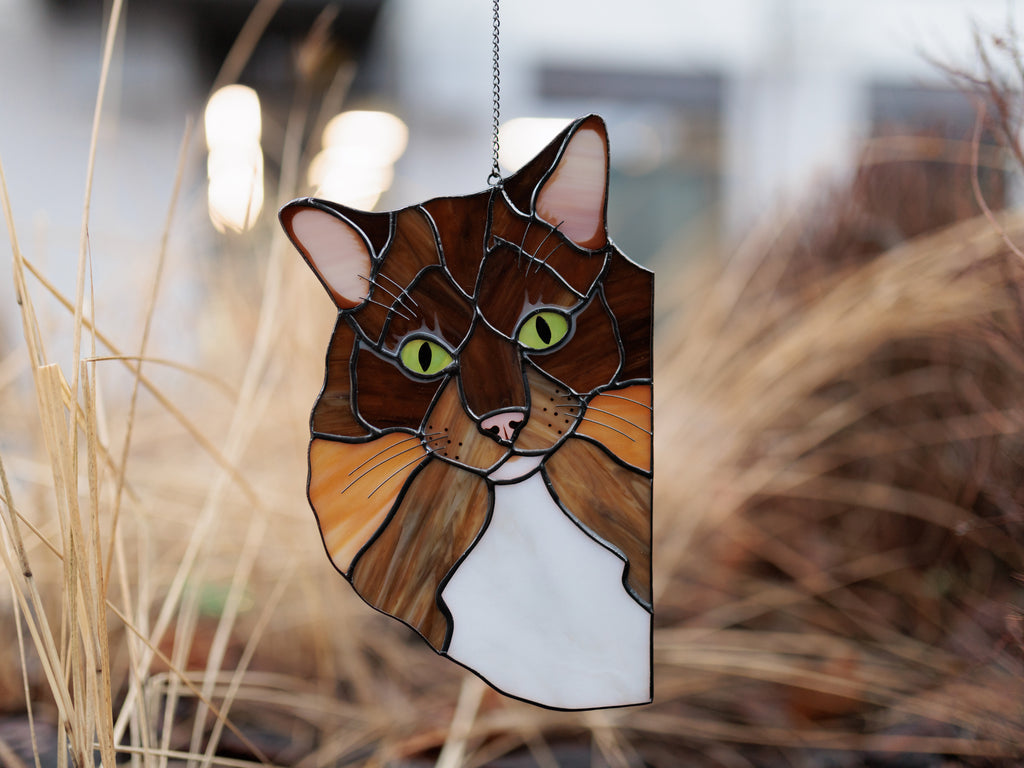 Stained Glass Norwegian Forest Cat Suncatche
