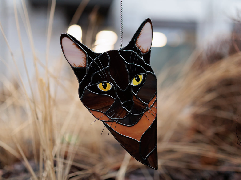 Stained Glass Burmese Cat Suncatcher