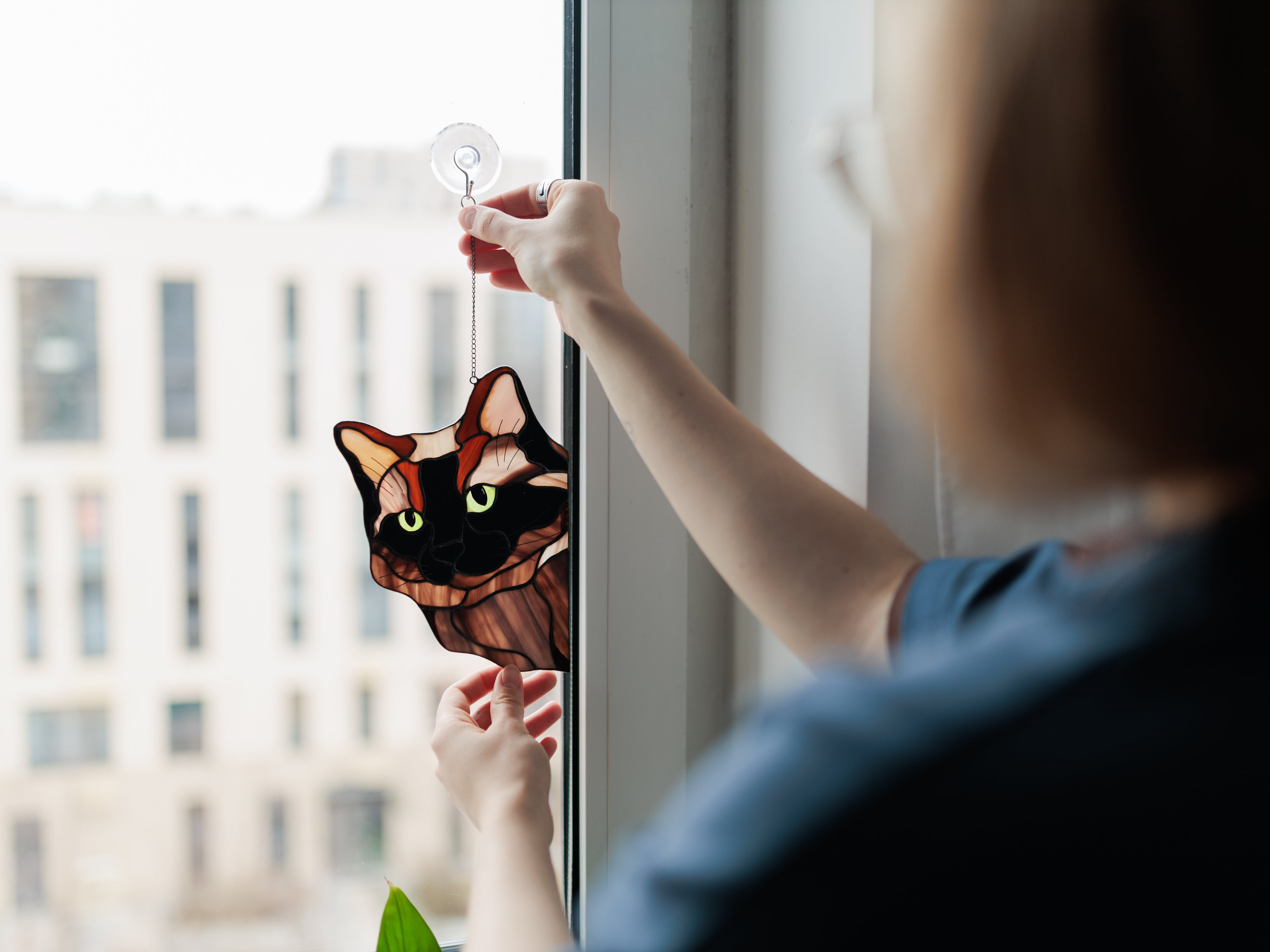 Stained Glass Himalayan Cat Suncatcher