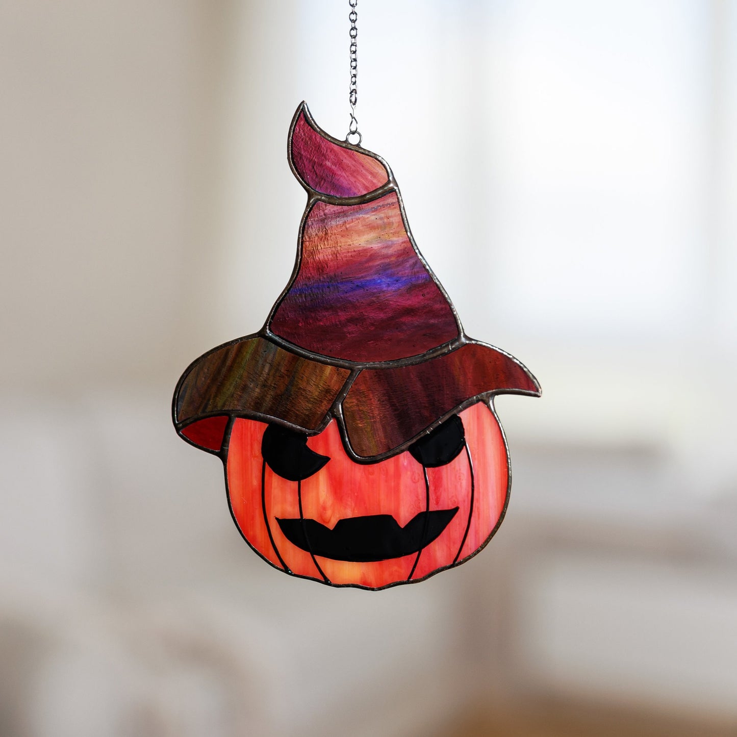 Pumpkin Hat Stained Glass Suncatcher