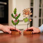 Stained Glass Holly Plant Stake (December Birth Flower)
