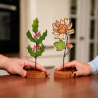 Stained Glass Chrysanthemum Plant Stake (November Birth Flower)