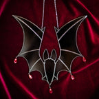 Halloween Black Bat Stained Glass Window Hanging Suncathcers Halloween Decor