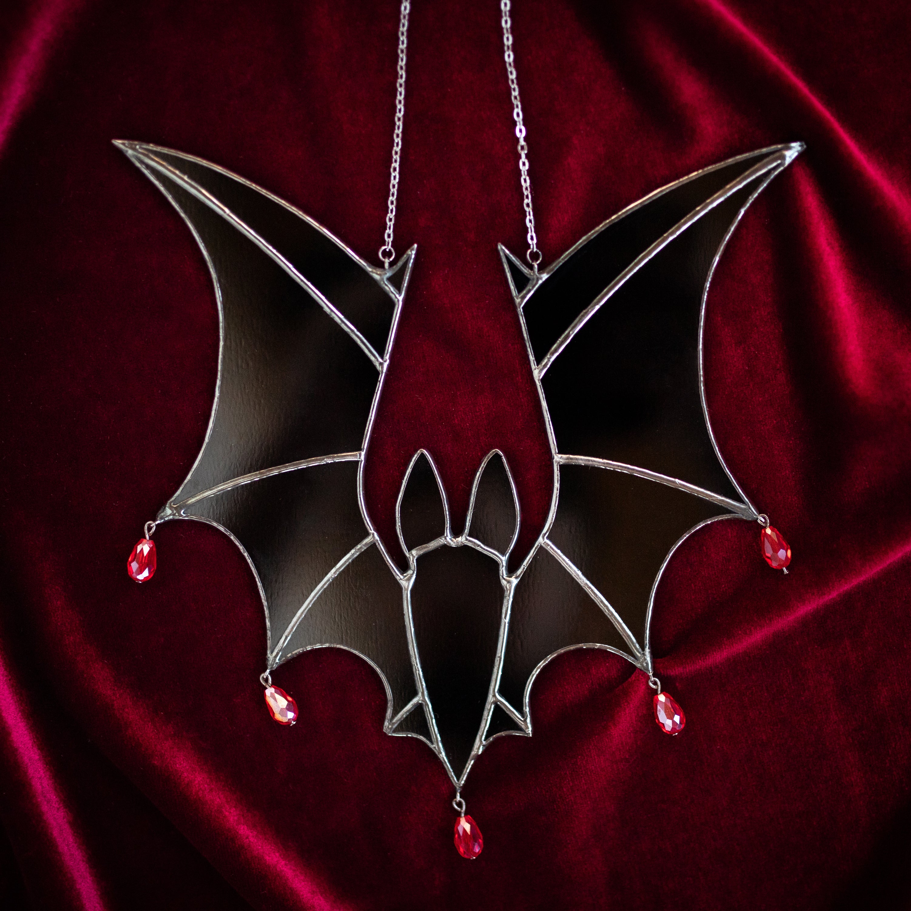 Halloween Black Bat Stained Glass Window Hanging Suncathcers Halloween Decor