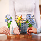 Stained Glass Morning Glory Plant Stake (September Birth Flower)