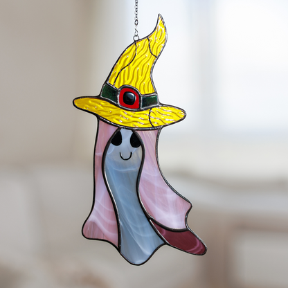 Witch Ghost Stained Glass Suncatcher