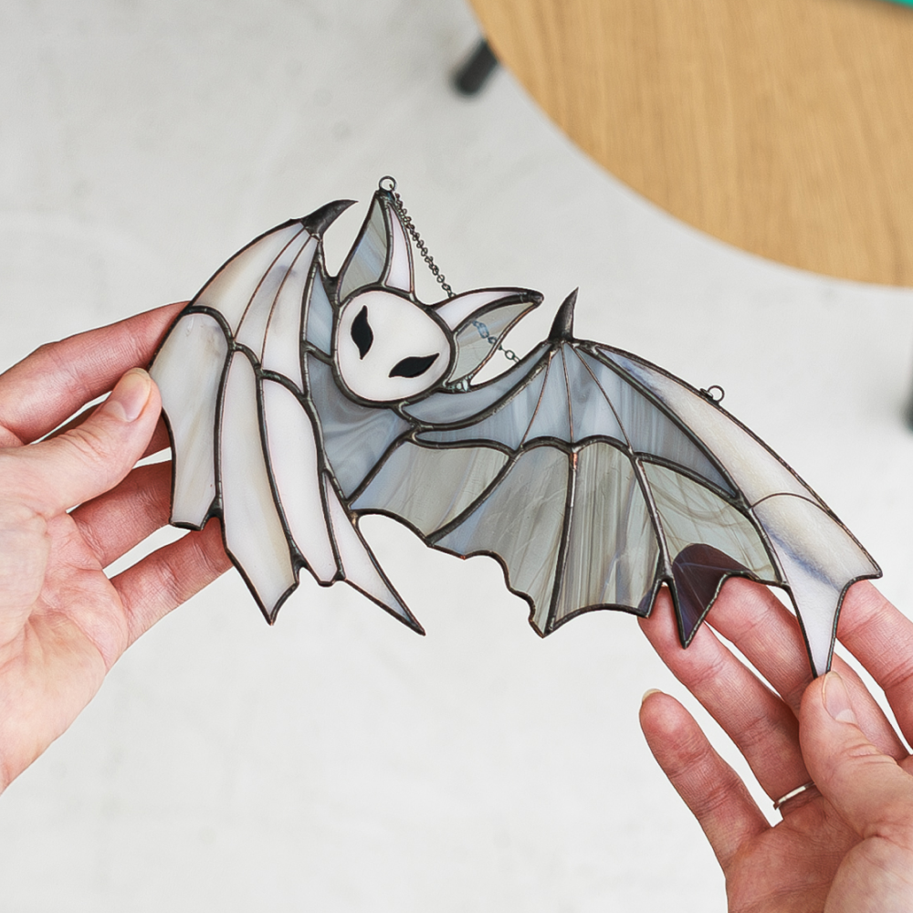 Tantalizing Bat Stained Glass Suncatcher