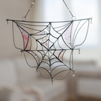 Spider Web Stained Glass Suncatcher