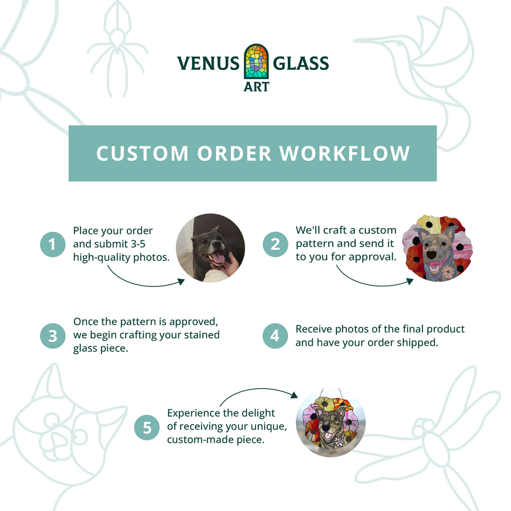 Custom Stained Glass Pet Portrait from Photo🐾