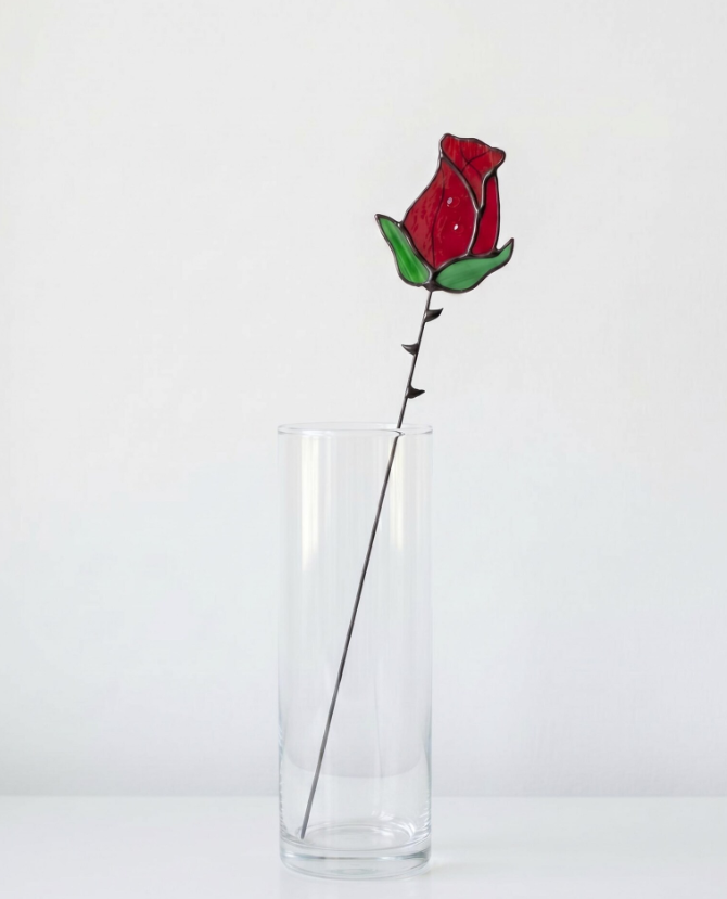 Stained Glass Rose Flower Bouquet