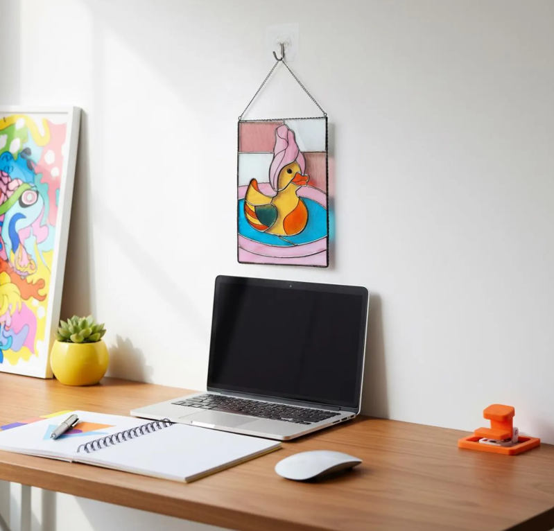 Safari Stained Glass Wall Art – Duck, Giraffe, Zebra & Leopard