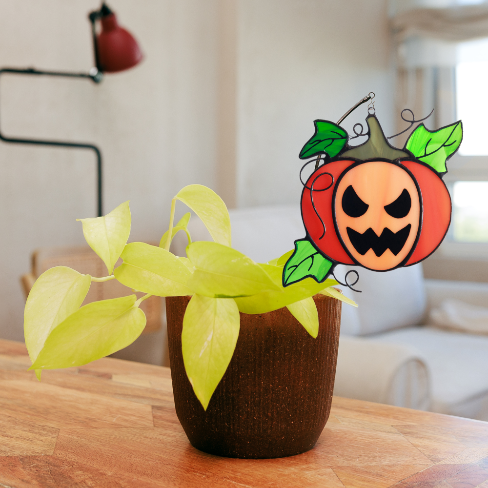 Whimsical Pumpkin Trio Suncatcher