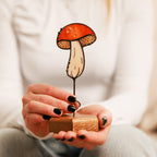 Mushroom Stained Glass Plant Stake