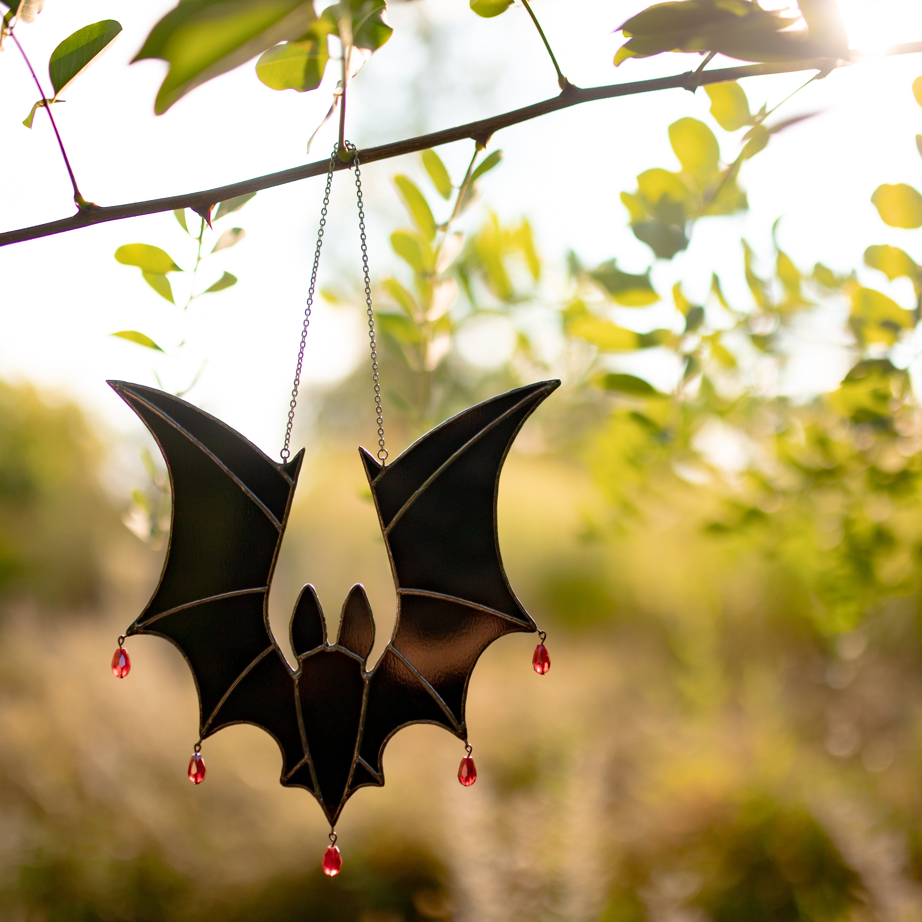 Halloween Black Bat Stained Glass Window Hanging Suncathcers Halloween Decor