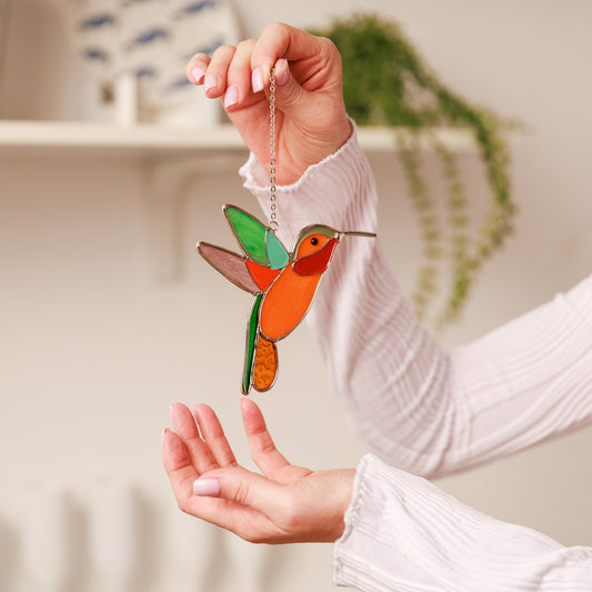 Hummingbird Stained Glass Suncatcher