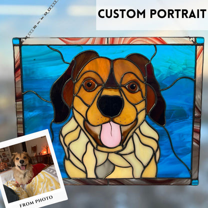 Custom Stained Glass Pet Portrait from Photo🐾
