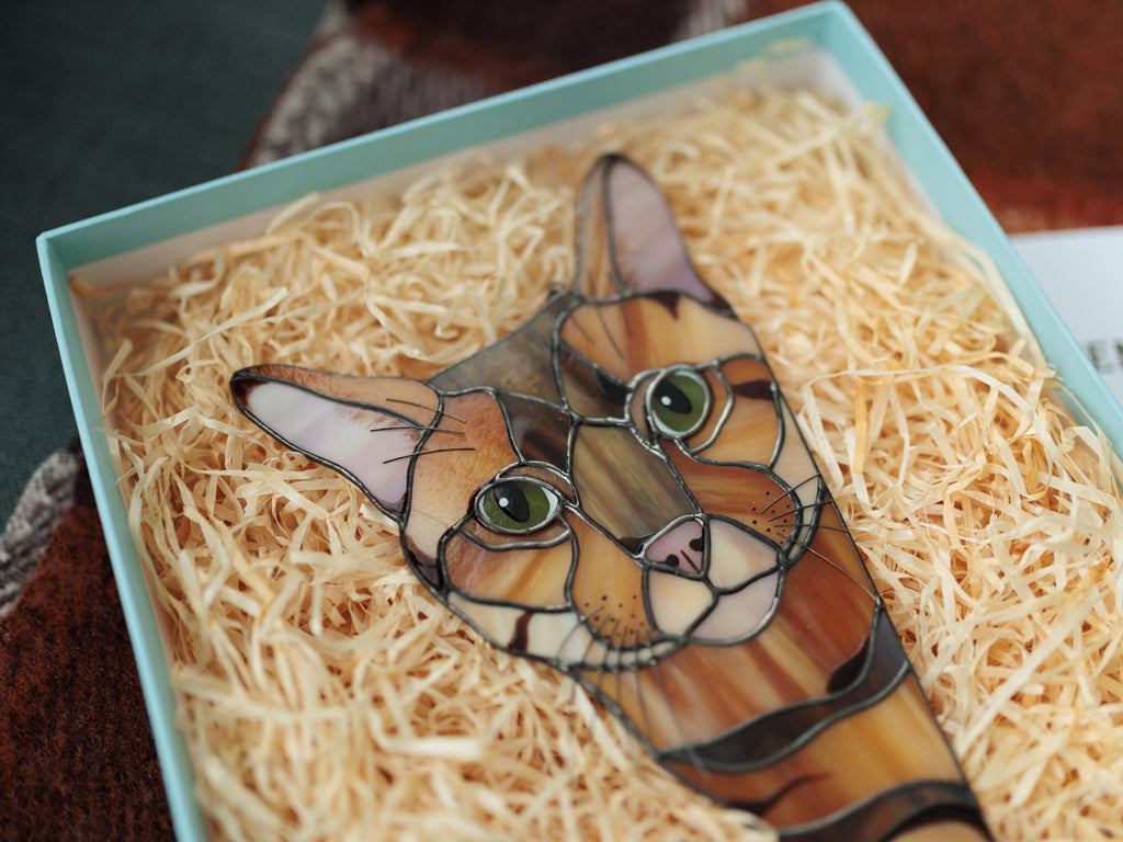 Stained Glass Bengal Cat Suncatcher