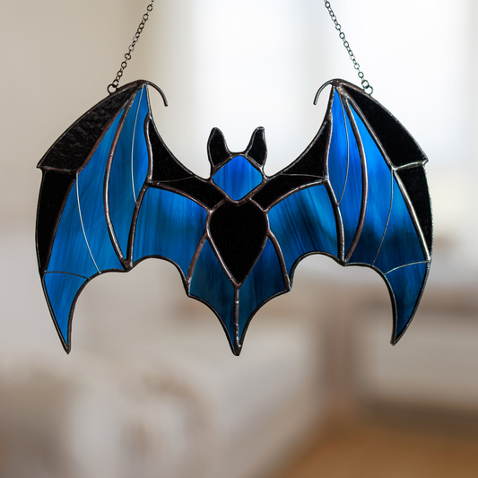 Dark Blue Bat Suncatcher