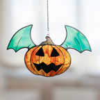 Pumpkin Wings Stained Glass Suncatcher
