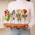 Stained Glass Narcissus Plant Stake (December Birth Flower)