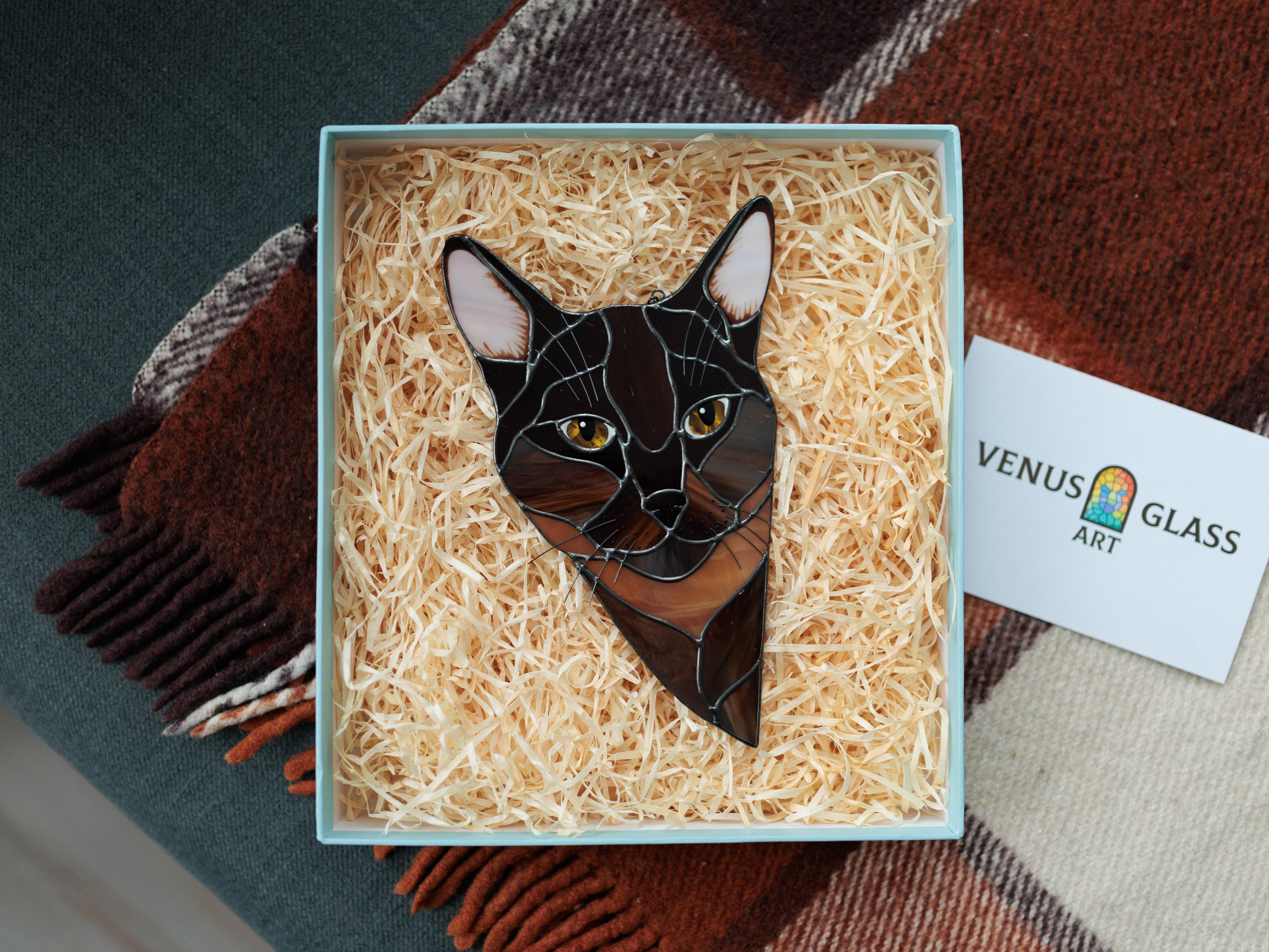 Stained Glass Burmese Cat Suncatcher