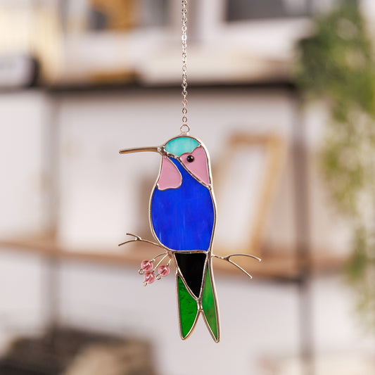 Hummingbird Stained Glass Suncatcher