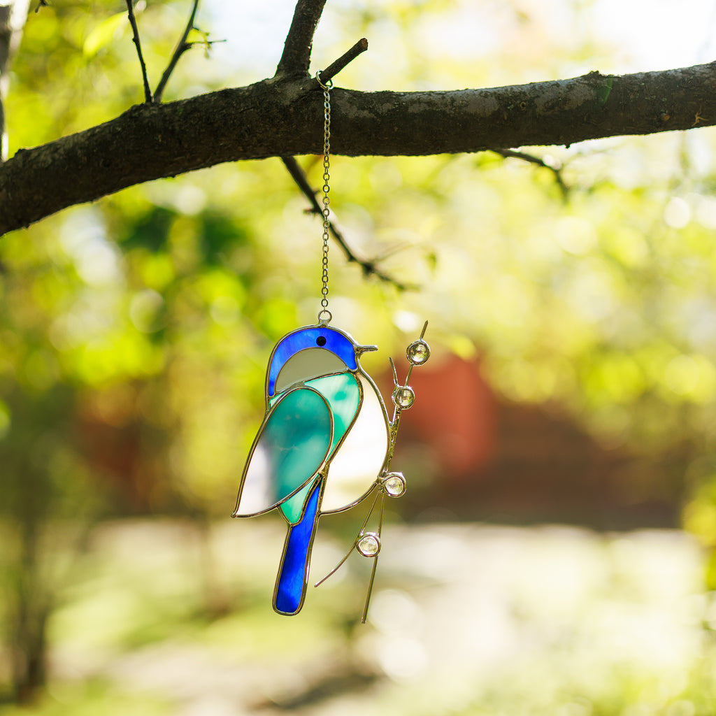 Bluebird Stained Glass Suncatcher