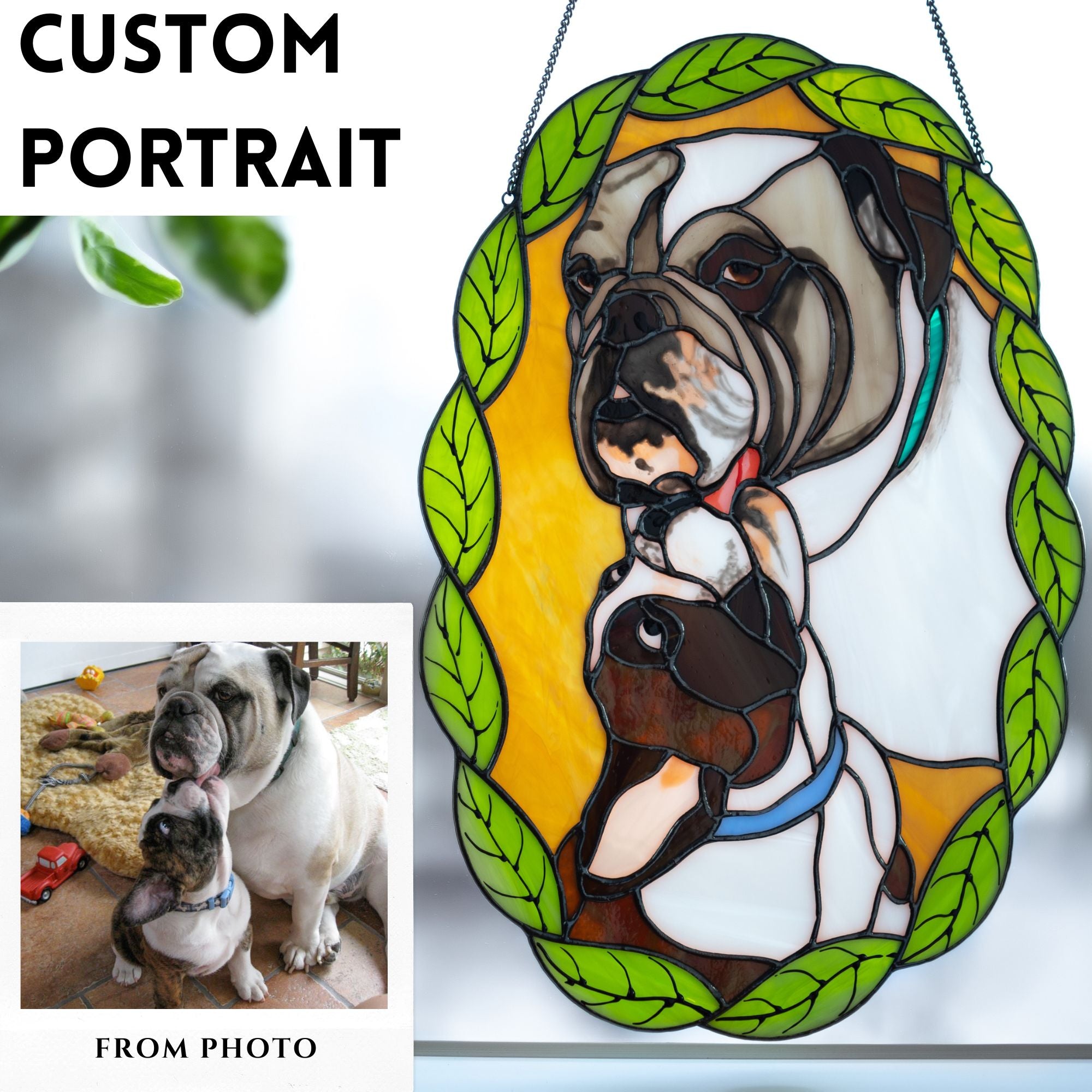 Custom Stained Glass Pet Portrait from Photo🐾