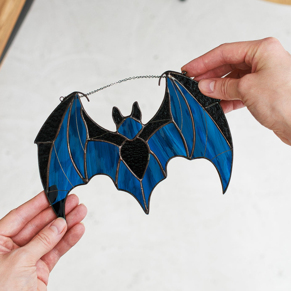 Dark Blue Bat Suncatcher