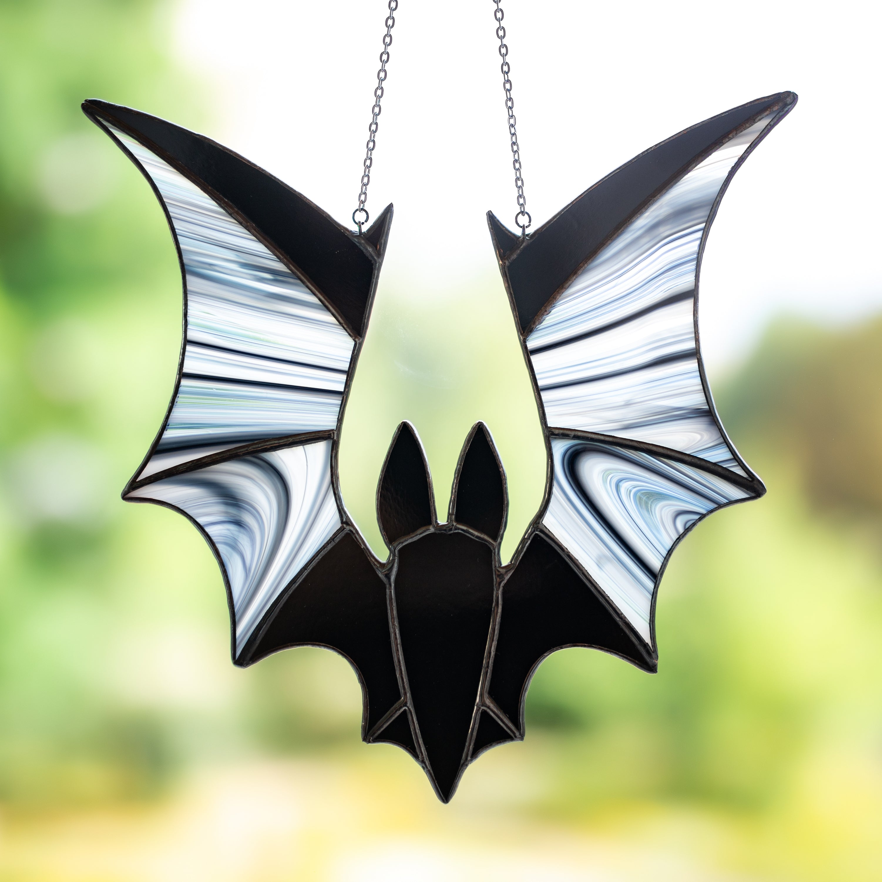 Halloween Black Bat Stained Glass Window Hanging Suncathcers Halloween Decor