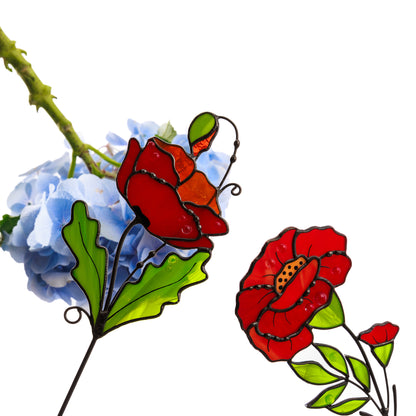 Marigold Plant Stake Stained Glass Flower Bouquet Garden Decor Birth Flower October Gift for Women