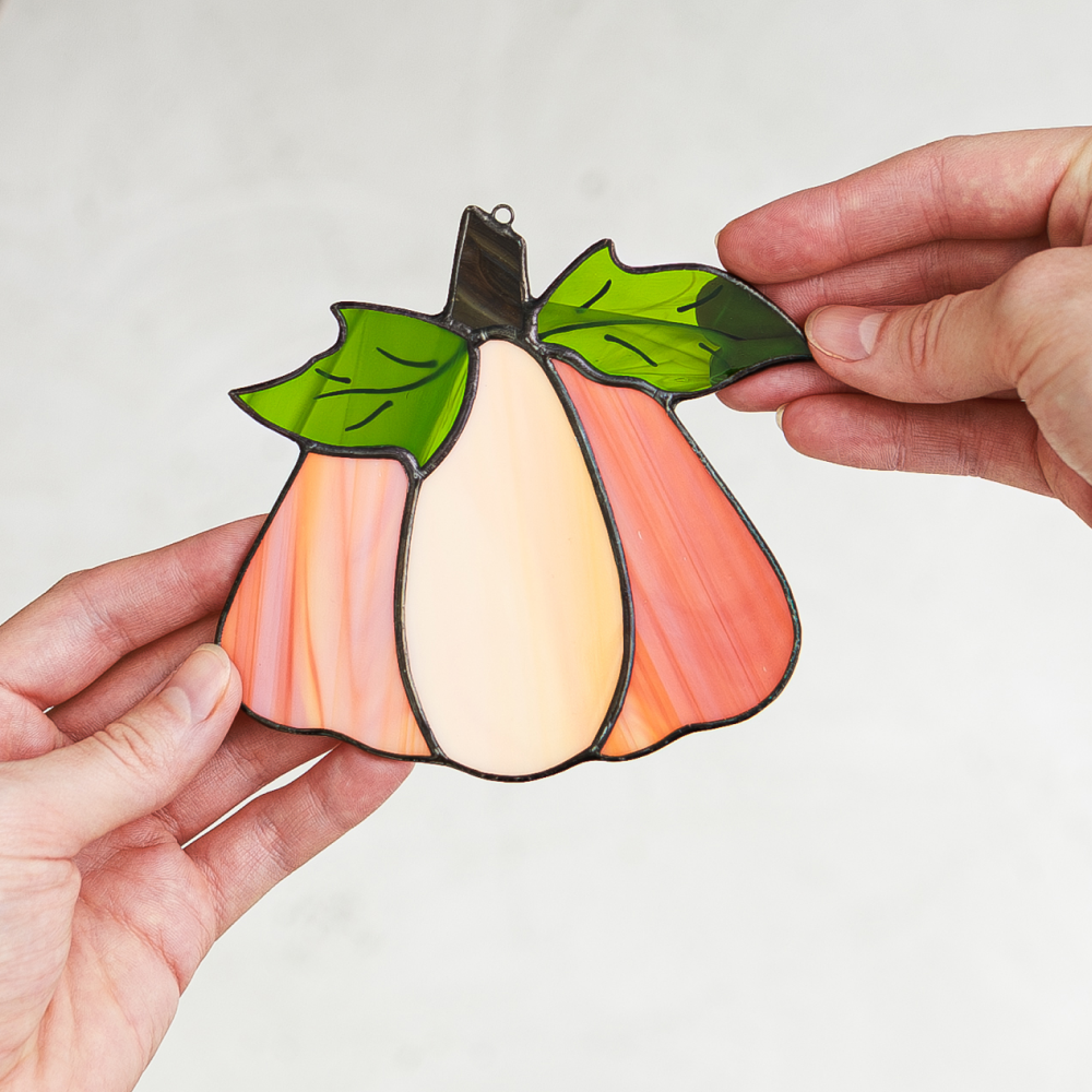 Wild Bloom Pumpkin 2 in 1 Stained Glass Suncatcher