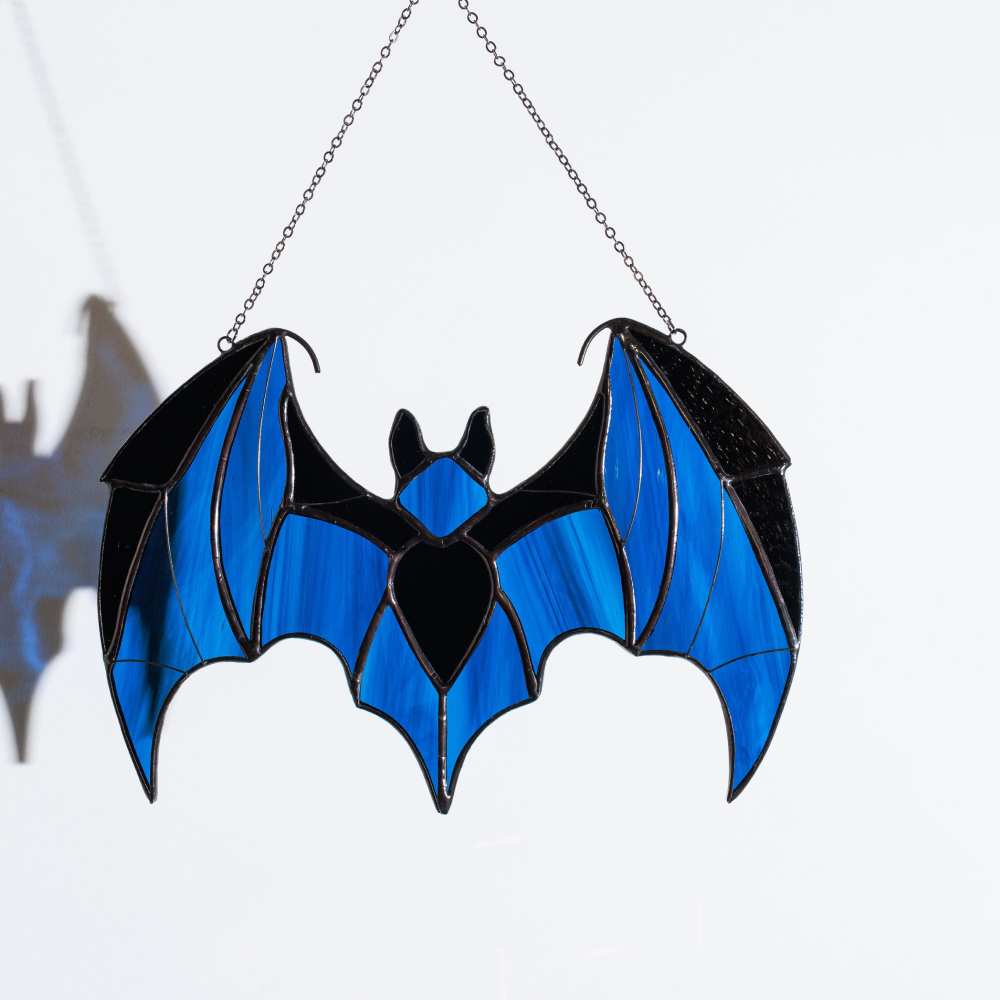 Dark Blue Bat Suncatcher