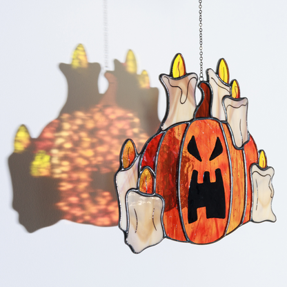 Pumpkin Candles Suncatcher