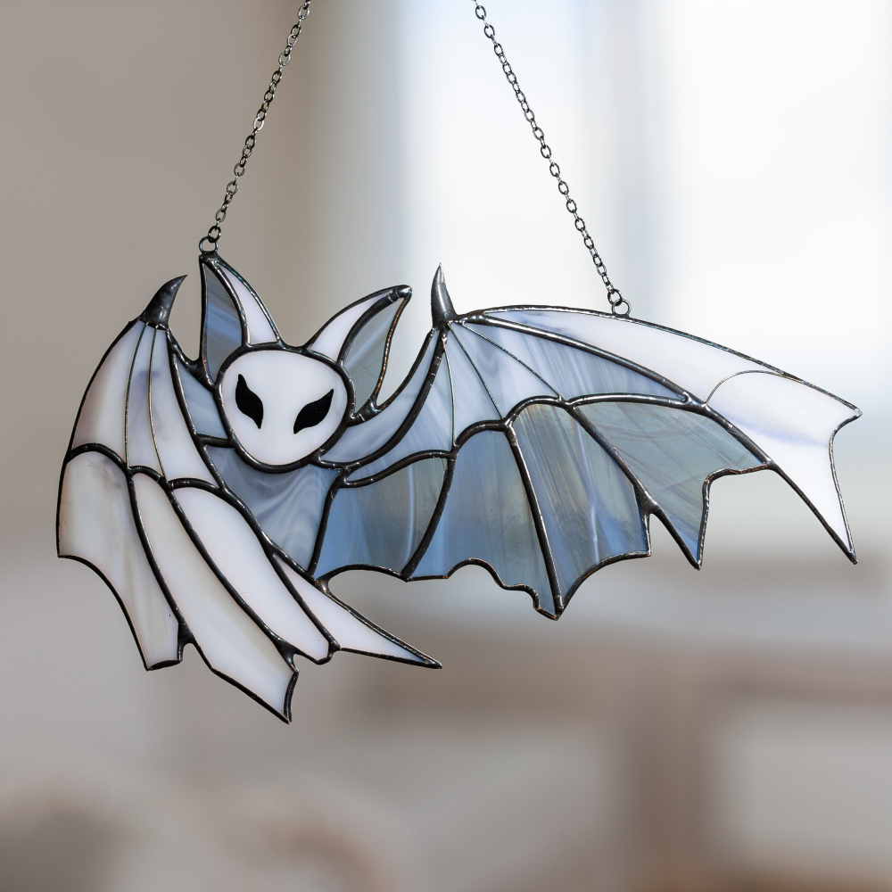 Tantalizing Bat Stained Glass Suncatcher