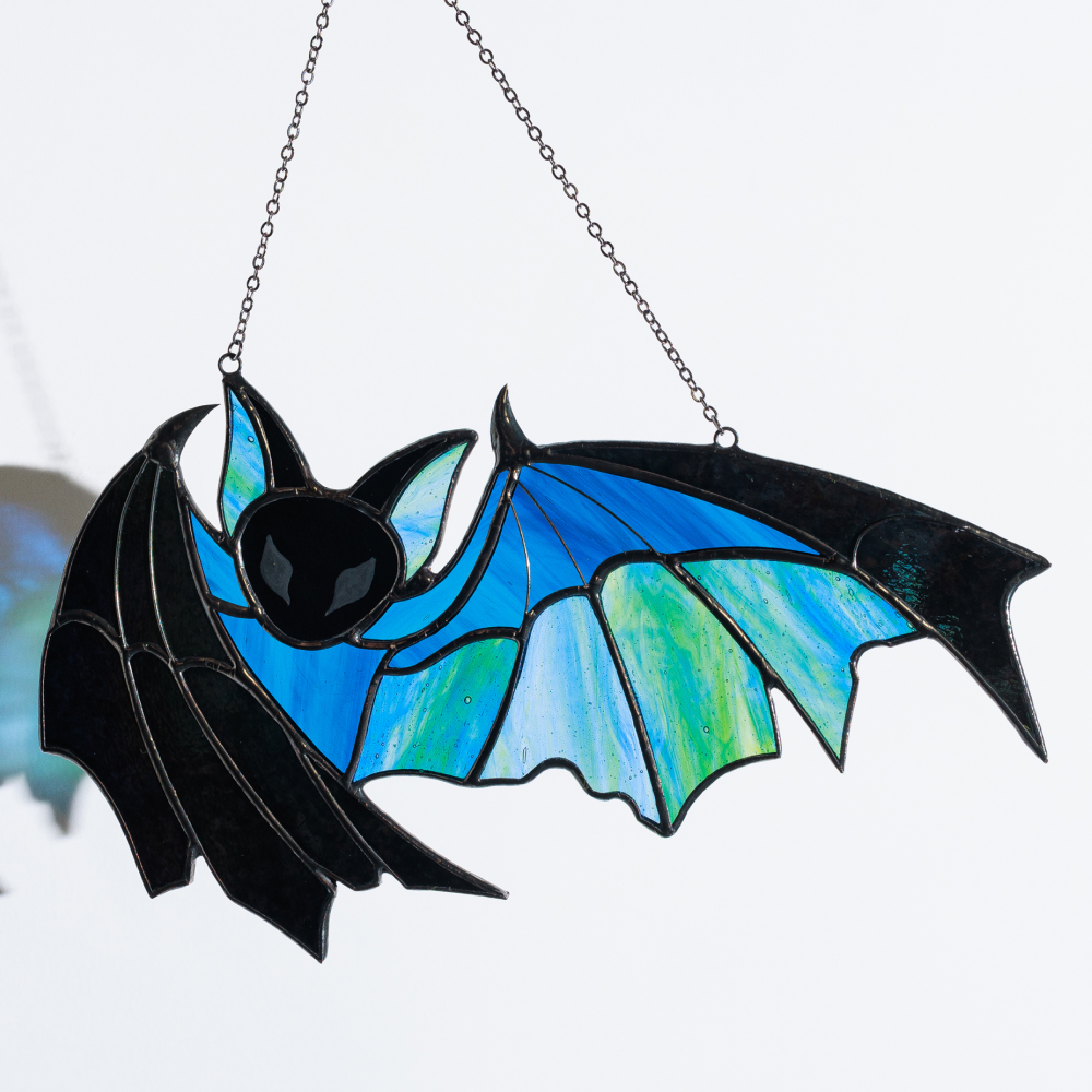 Tantalizing Bat Stained Glass Suncatcher