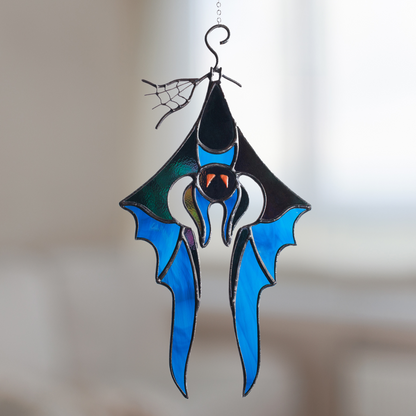 Upside Down Bat Stained Glass Suncatcher