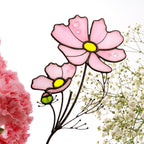 Stained Glass Cosmos Plant Stake (October Birth Flower)