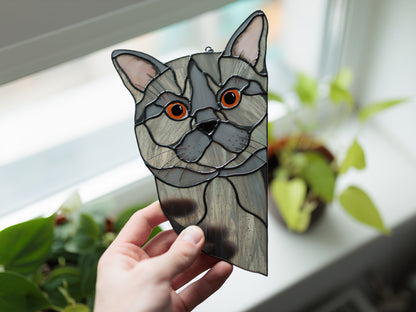 British Gray Cat Suncatcher